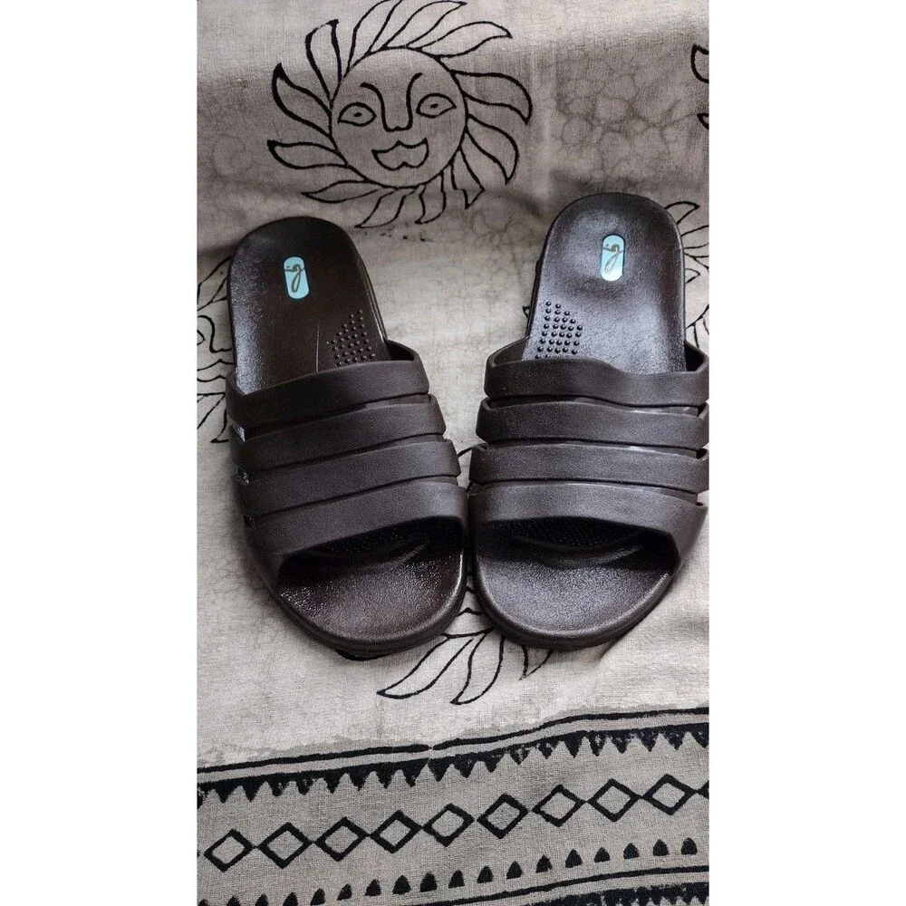 Oka-B Brown Slide Sandals Rubber Slip On Size XXL Men's 14-15 Women's 13